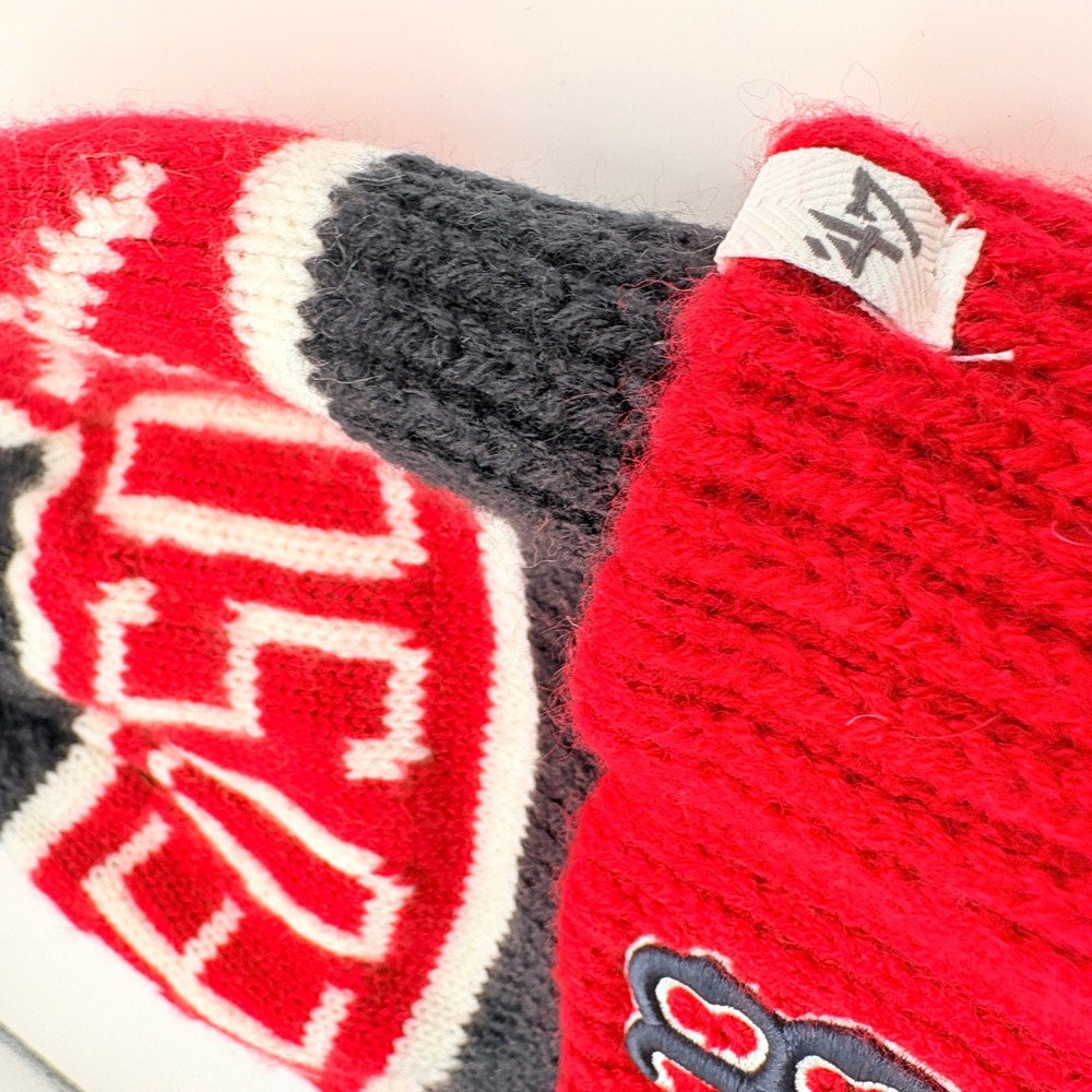 Boston Red Sox Cuffed Pom Pom Knit Beanie MLB '47 Brand One Size - Picture 3 of 7